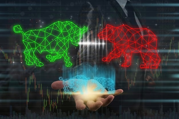 A graph illustrating the inverse relationship between interest rates and stock market performance over the past decade.